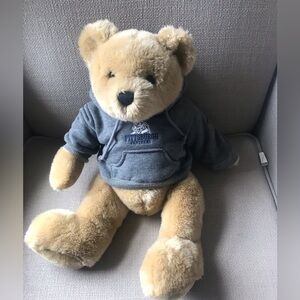 University of Pittsburgh plush teddy with Pitt Panther logo hoodie